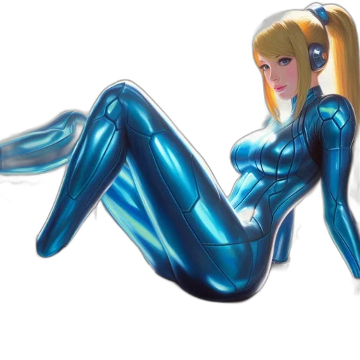 robot, dress, concept art, comic book art, cartoon, anime, outer space, blue transparent PNG cut-out