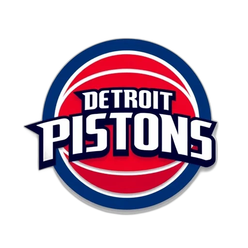 stylized, logo, detroit, pistons, basketball, team, featuring, red transparent PNG cut-out