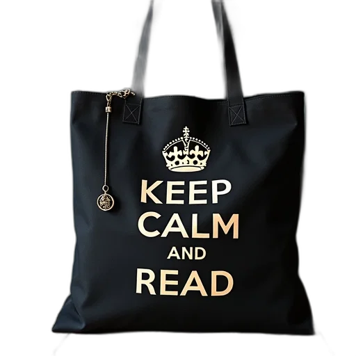 keep, calm, read, lovecraft, tote, bag transparent PNG cut-out