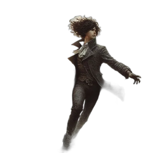 hair, jacket, concept art, comic book art, desolate, post-war, setting, woman transparent PNG cut-out