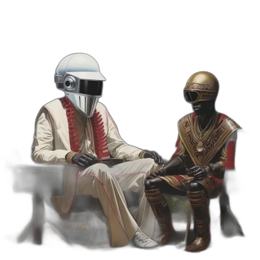 robot, mask, furniture, sword, concept art, fantasy art, pixel art, 3d render transparent PNG cut-out