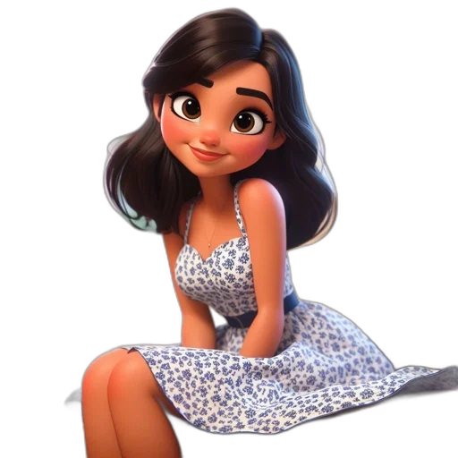 dress, cartoon, 3d render, concept art, photorealistic, animated, woman, long transparent PNG cut-out