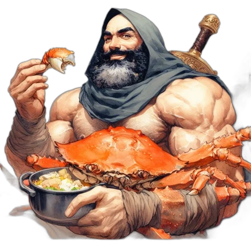 food, creature, concept art, fantasy art, pixel art, comic book art, underwater, rugged transparent PNG cut-out
