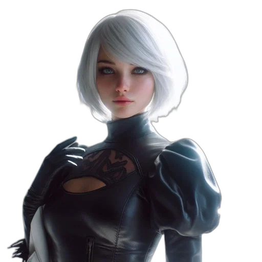 face, jacket, robot, dress, concept art, fantasy art, 3d render, comic book art transparent PNG cut-out