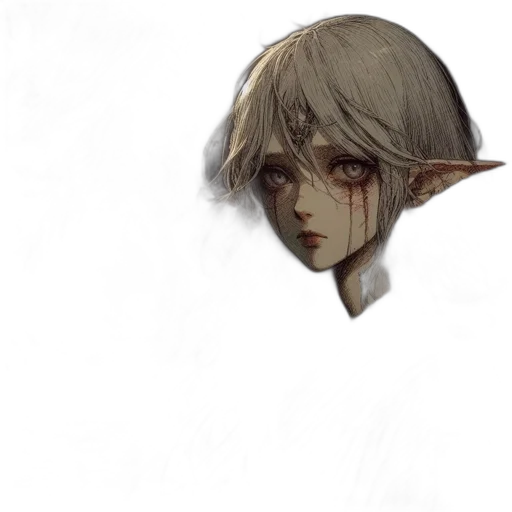 face, mask, creature, staff, concept art, fantasy art, photorealistic, watercolor transparent PNG cut-out