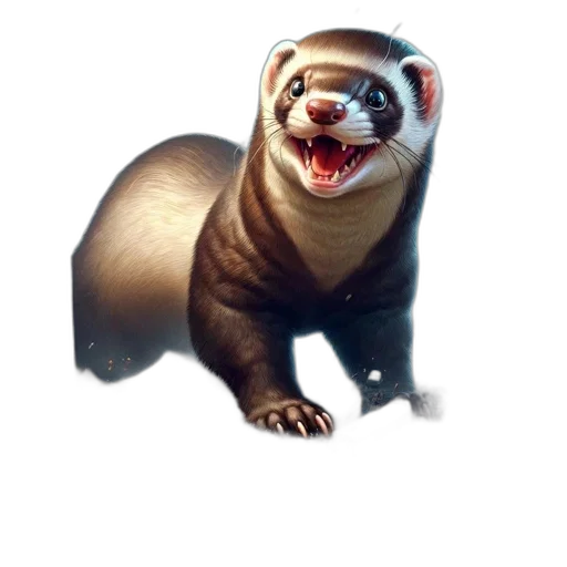 animal, creature, staff, concept art, 3d render, photorealistic, fantasy art, ferret-like transparent PNG cut-out