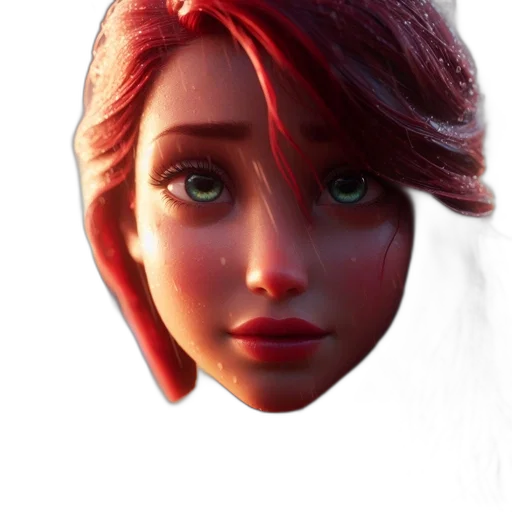face, mask, crown, hair, 3d render, concept art, photorealistic, fantasy art transparent PNG cut-out