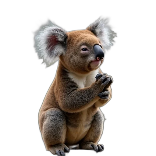 animal, staff, creature, face, photorealistic, 3d render, concept art, brown transparent PNG cut-out