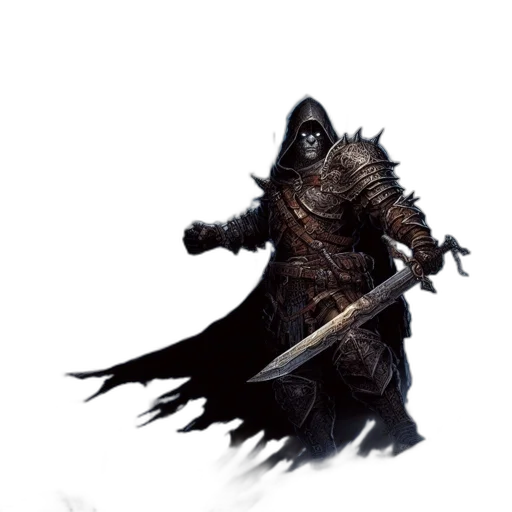 staff, sword, mask, creature, concept art, fantasy art, 3d render, comic book art transparent PNG cut-out