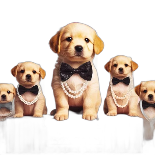 staff, animal, photorealistic, 3d render, oil painting, five, golden, retriever transparent PNG cut-out