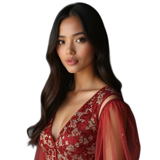 dress, jewelry, face, staff transparent PNG cut-out