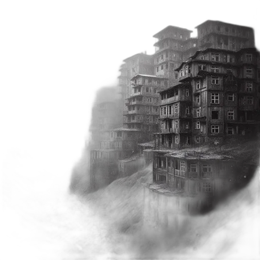 building, robot, dress, umbrella, photorealistic, concept art, fantasy art, pencil sketch transparent PNG cut-out