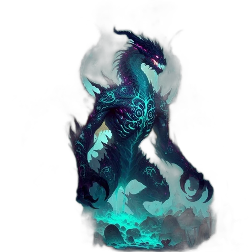 dragon, creature, staff, fantasy art, concept art, pixel art, comic book art, dark transparent PNG cut-out