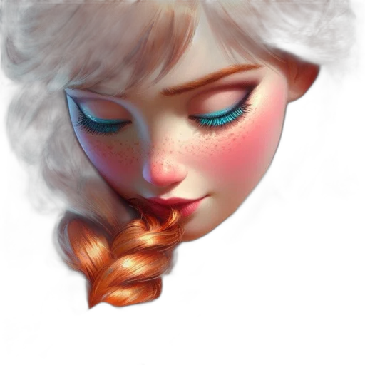face, crown, hair, 3d render, fantasy art, photorealistic, concept art, snow transparent PNG cut-out