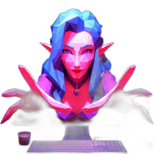 creature, robot, crown, dragon, vaporwave, fantasy art, 3d render, pixel art transparent PNG cut-out