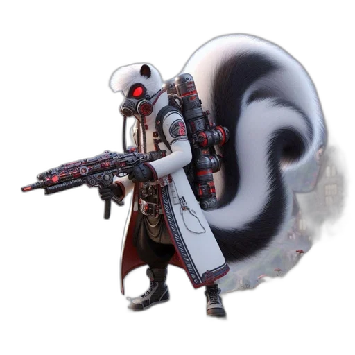 weapon, robot, staff, mask, concept art, 3d render, fantasy art, cyberpunk transparent PNG cut-out