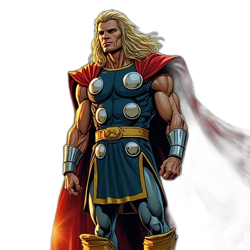 comic book art, fantasy art, concept art, pixel art, thor, comic, dated, robert transparent PNG cut-out