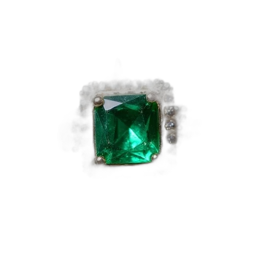 jewelry, crown, green, square, tourmaline, ring, placed, top transparent PNG cut-out