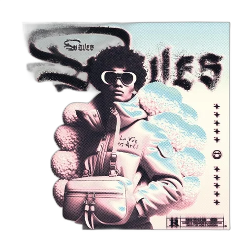 jacket, vaporwave, comic book art, person, wearing, sunglasses, symbolic, stands transparent PNG cut-out