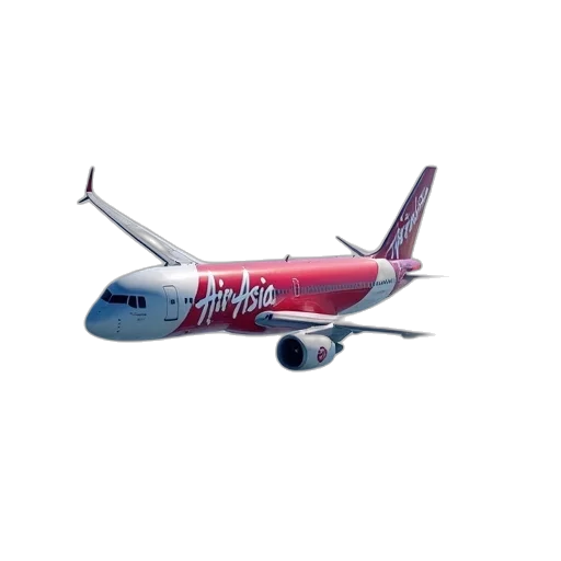 3d render, photorealistic, airasia, plane transparent PNG cut-out