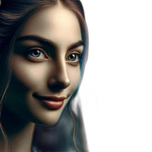 face, crown, jewelry, photorealistic, fantasy art, oil painting, 3d render, blue transparent PNG cut-out