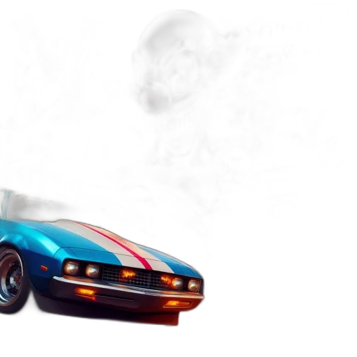 car, concept art, 3d render, fantasy art, photorealistic, outer space, fire, bomberman transparent PNG cut-out