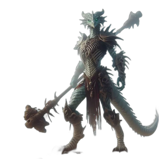 dragon, staff, creature, weapon, concept art, fantasy art, 3d render, pixel art transparent PNG cut-out
