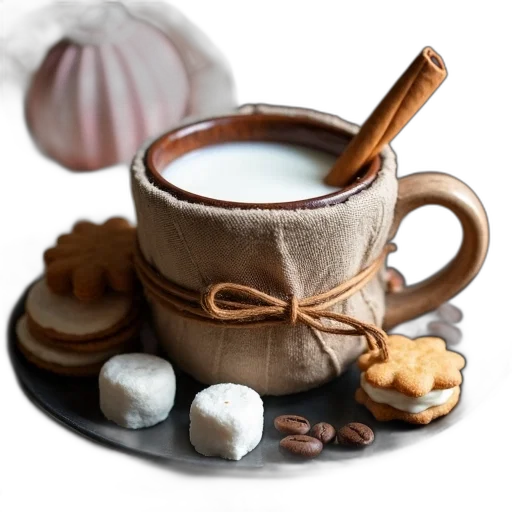 food, 3d render, photorealistic, rustic, wooden, mug, filled, milk transparent PNG cut-out