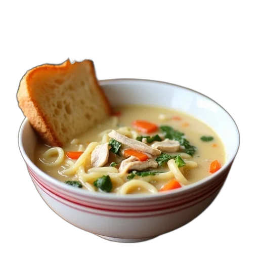 food, weapon, 3d render, photorealistic, bowl, creamy, chicken, noodle transparent PNG cut-out