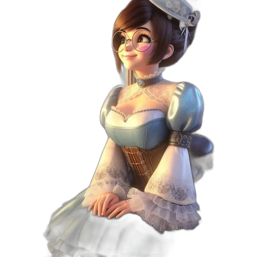 dress, staff, crown, face, concept art, 3d render, fantasy art, photorealistic transparent PNG cut-out
