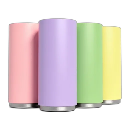 bottle, 3d render, vaporwave, pastel, colorful, neon, set, four transparent PNG cut-out