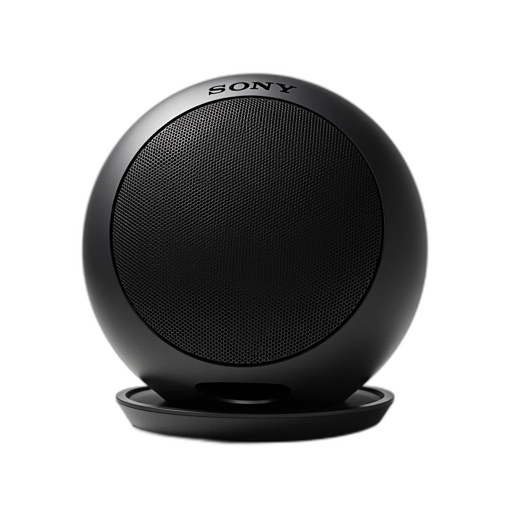 robot, 3d render, black, sony, speaker, mesh, grille, brand transparent PNG cut-out