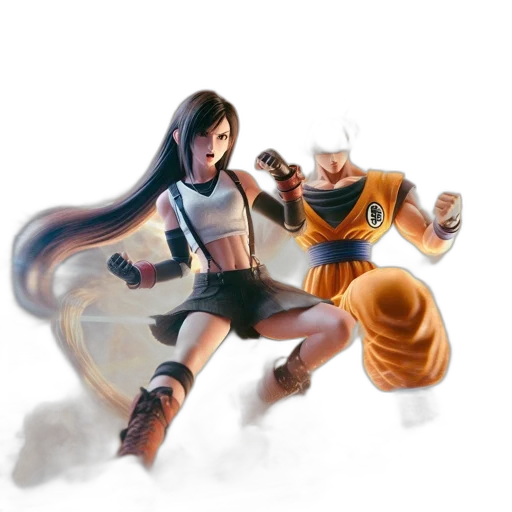 concept art, fantasy art, 3d render, comic book art, underwater, two, animated, combatants transparent PNG cut-out