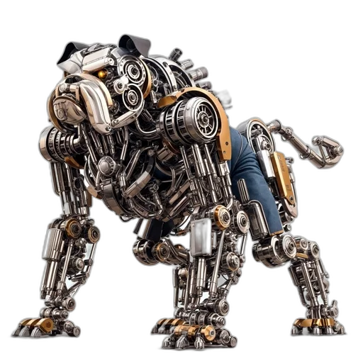 robot, animal, creature, concept art, 3d render, elaborate, mechanical, sculpture transparent PNG cut-out