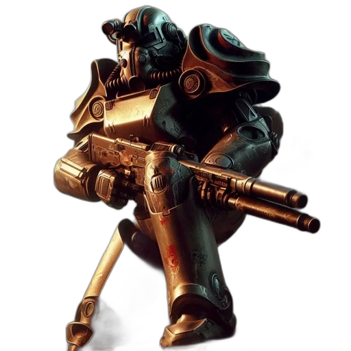 robot, weapon, staff, concept art, 3d render, cyberpunk, amoured, figure transparent PNG cut-out