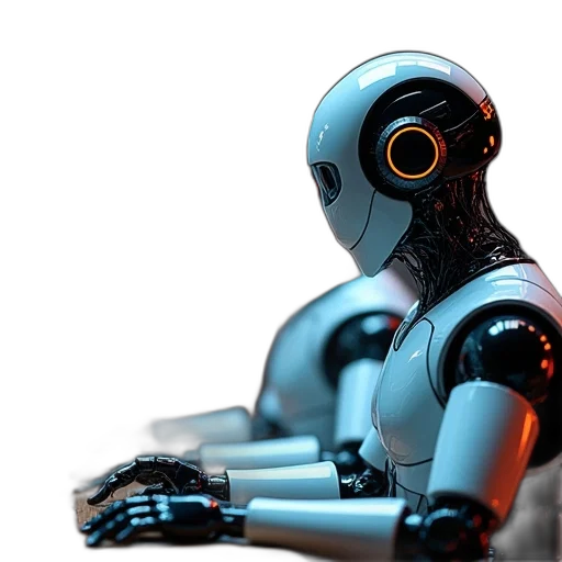 robot, 3d render, cyberpunk, concept art transparent PNG cut-out