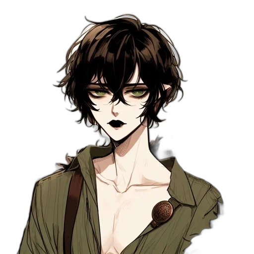 staff, mask, anime, pixel art, cartoon, concept art, dark, earth tones transparent PNG cut-out