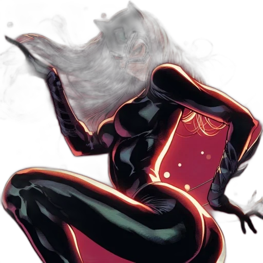 comic book art, concept art, fantasy art, fire, neon lights, red, dark, female transparent PNG cut-out