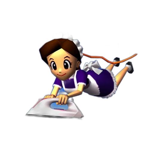 staff, 3d render, cartoon, pixel art, concept art, game, cover, maid transparent PNG cut-out