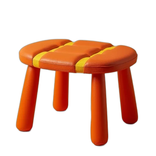 furniture, umbrella, food, crown, 3d render, orange, striped, stool transparent PNG cut-out