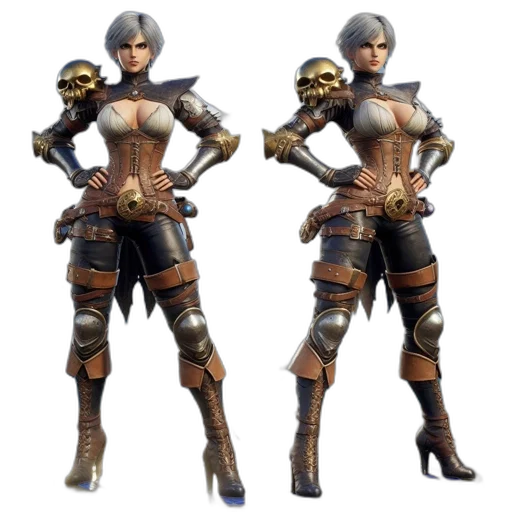 weapon, concept art, 3d render, fantasy art, pixel art, earth tones, two, identical transparent PNG cut-out