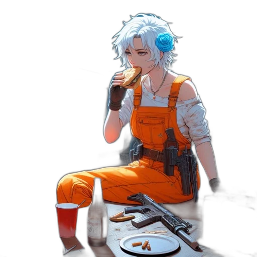 weapon, food, robot, staff, concept art, cyberpunk, pixel art, anime transparent PNG cut-out