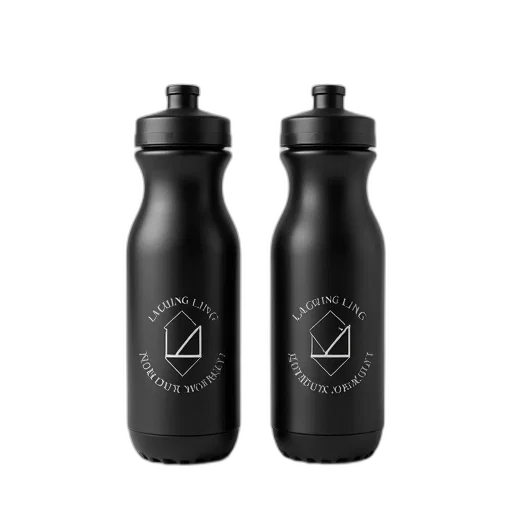 bottle, 3d render, two, black, water, bottles, same, design transparent PNG cut-out