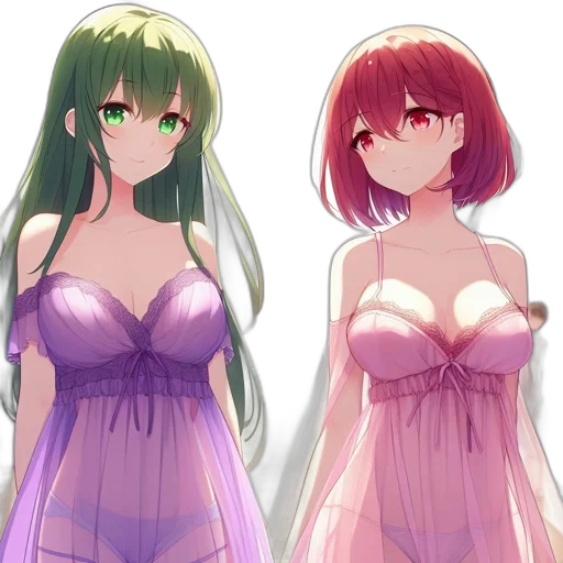 dress, anime, pixel art, concept art, 3d render, green, red, colorful transparent PNG cut-out