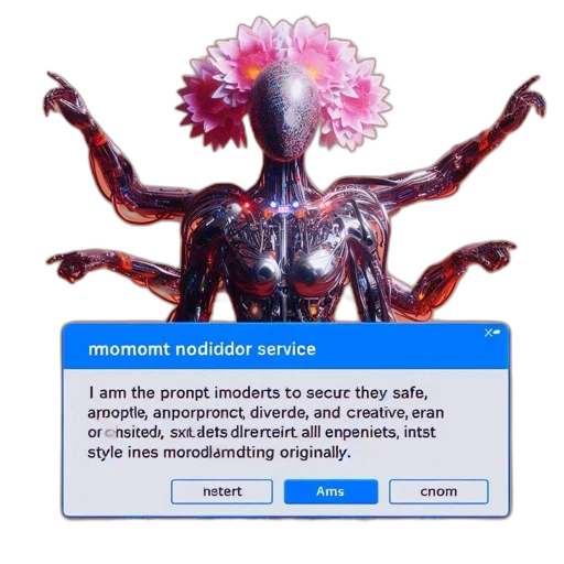 robot, creature, animal, mask, vaporwave, 3d render, cyberpunk, concept art transparent PNG cut-out