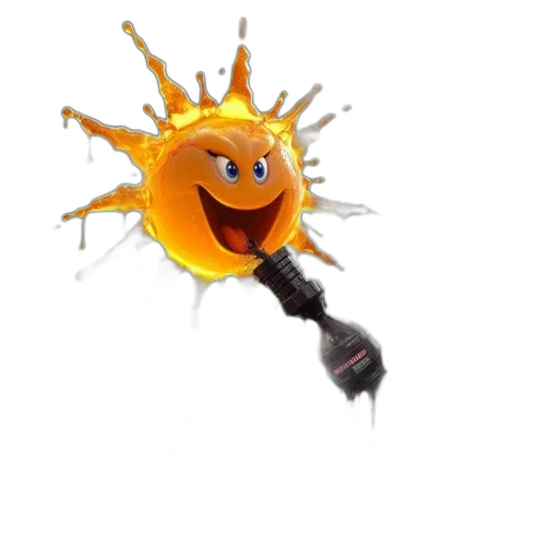 staff, robot, weapon, crown, 3d render, concept art, outer space, mario transparent PNG cut-out