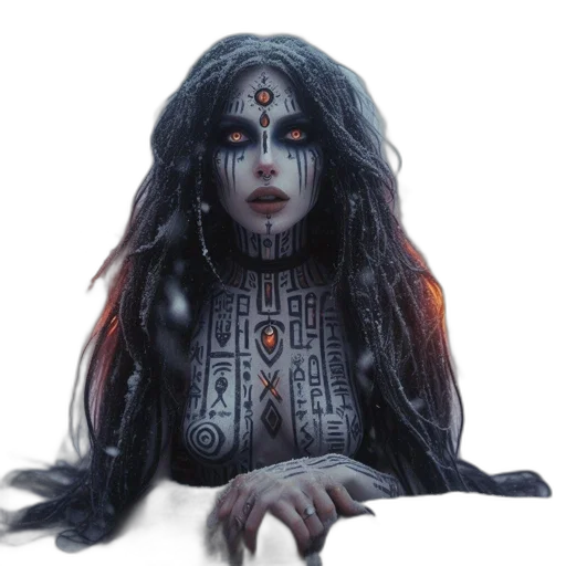 creature, mask, face, hair, fantasy art, concept art, 3d render, photorealistic transparent PNG cut-out