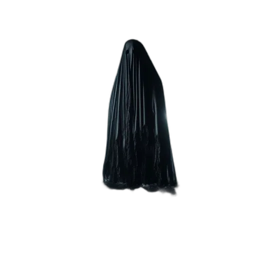 dress, hair, umbrella, staff, 3d render, photorealistic, dark, dim transparent PNG cut-out
