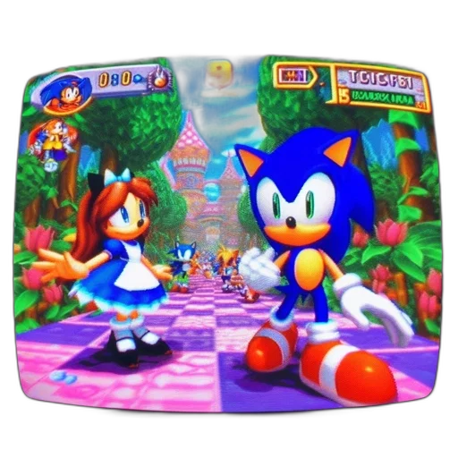 3d render, concept art, pixel art, sonic, hedgehog, young, girl, stand transparent PNG cut-out