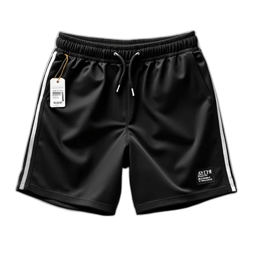 monochrome, pair, black, athletic, shorts, white, stripes, sides transparent PNG cut-out